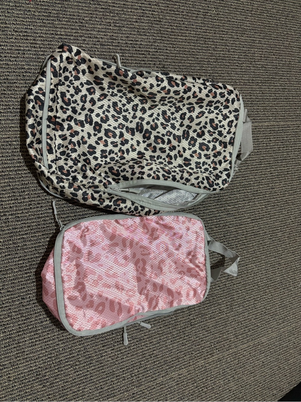 Leopard Print Packing Cubes - Neutral & Pink